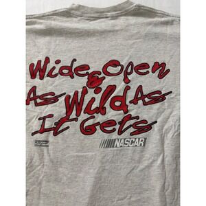 Vintage NASCAR Delta Pro Weight Wide Open Wild T-Shirt Mens medium Heather Grey